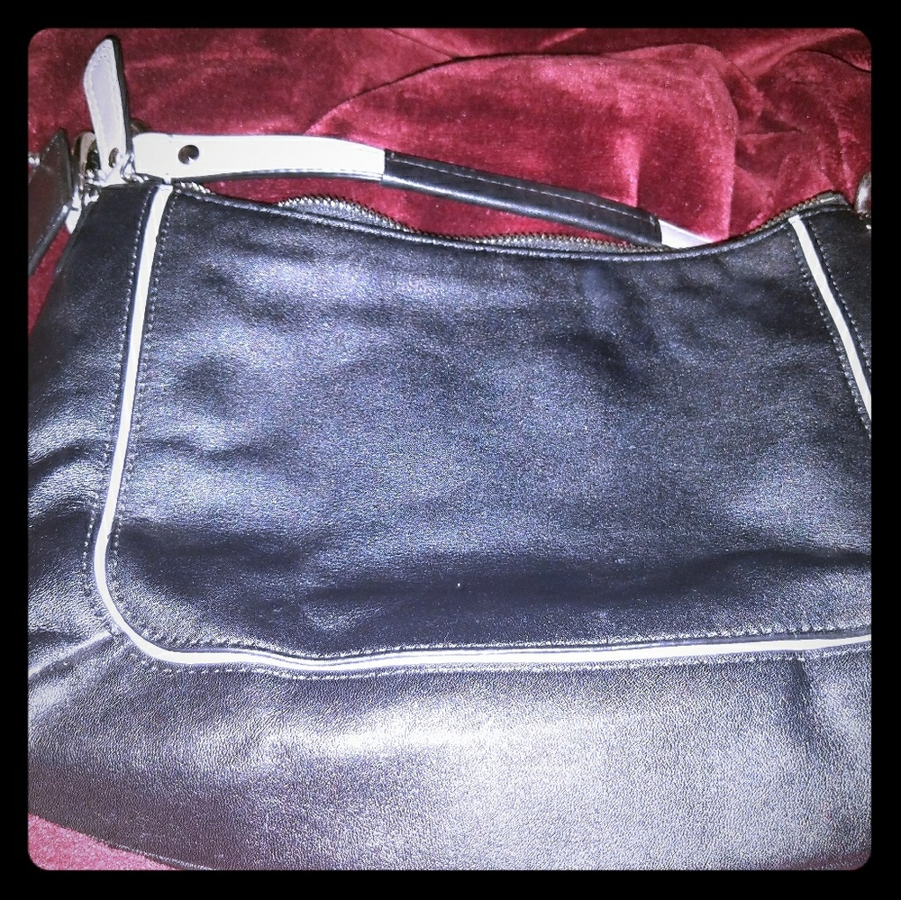 Black and White Coach shoulder bag